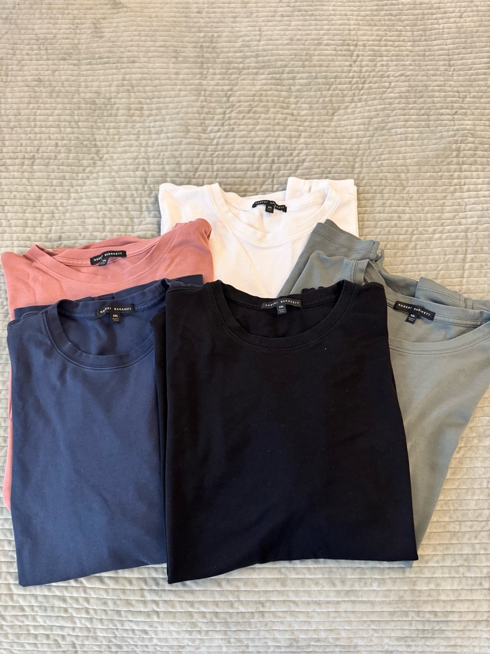 Robert Barakett Crew Neck Tees - Dusty Rose & Navy